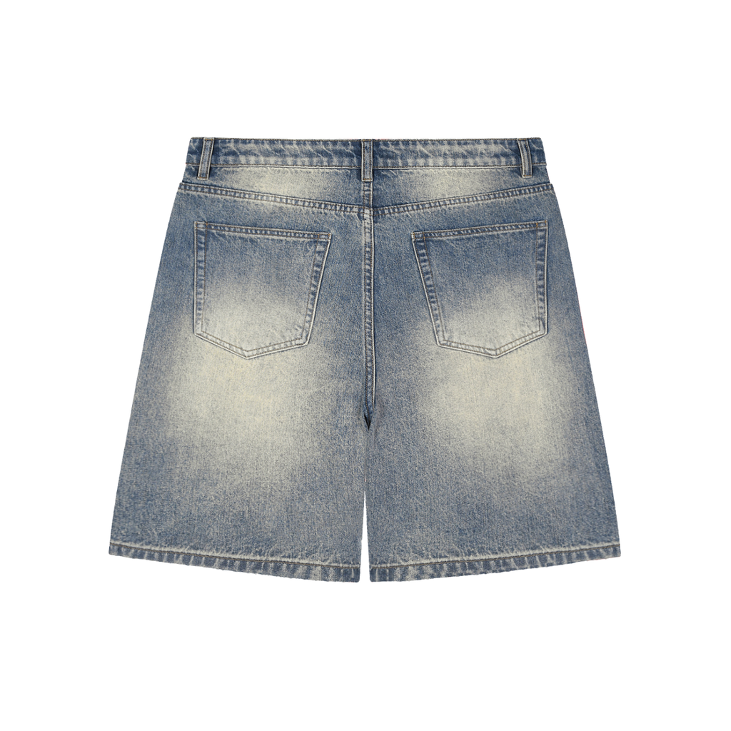 Faded Distressed Baggy Denim Freedom Shorts