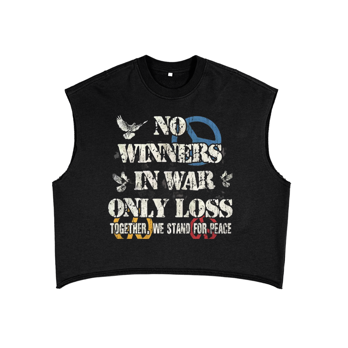 French Terry Boxy No Winner In War Tank Top
