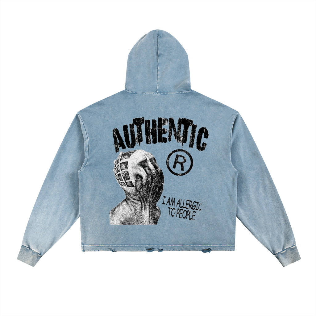 Vintage Washed Frayed Hem What Wee Wear Hoodie