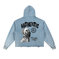 Vintage Washed Frayed Hem What Wee Wear Hoodie