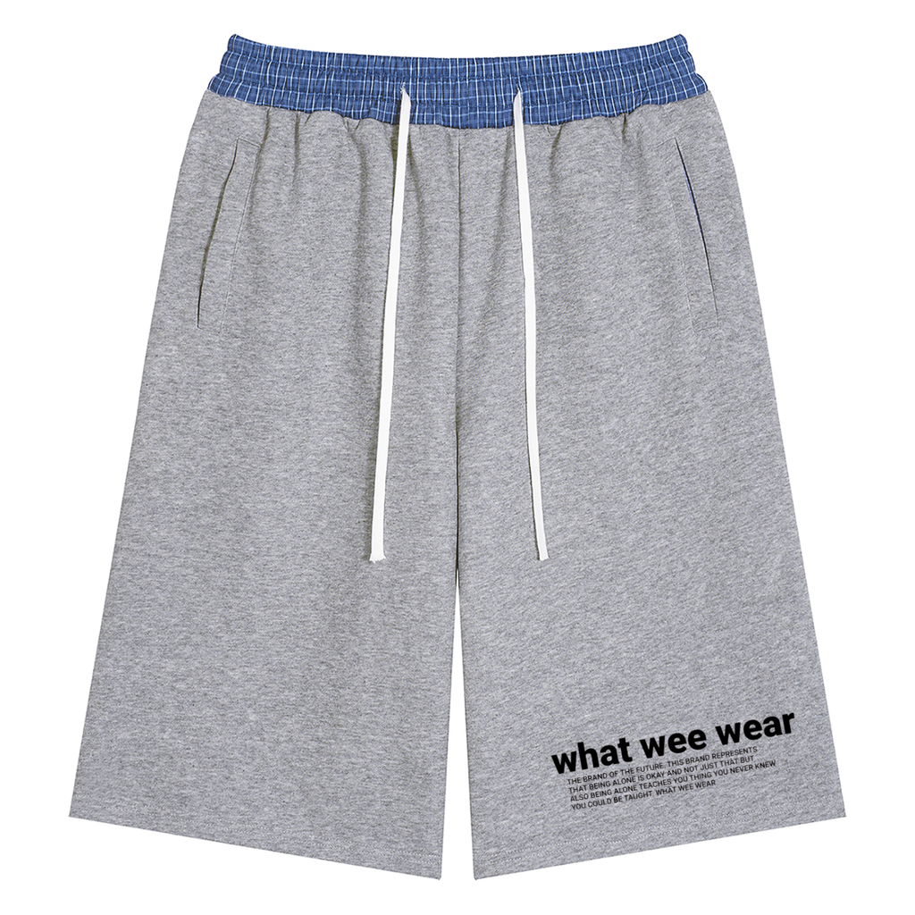 Unisex Plaid Waistband Freedom Shorts
