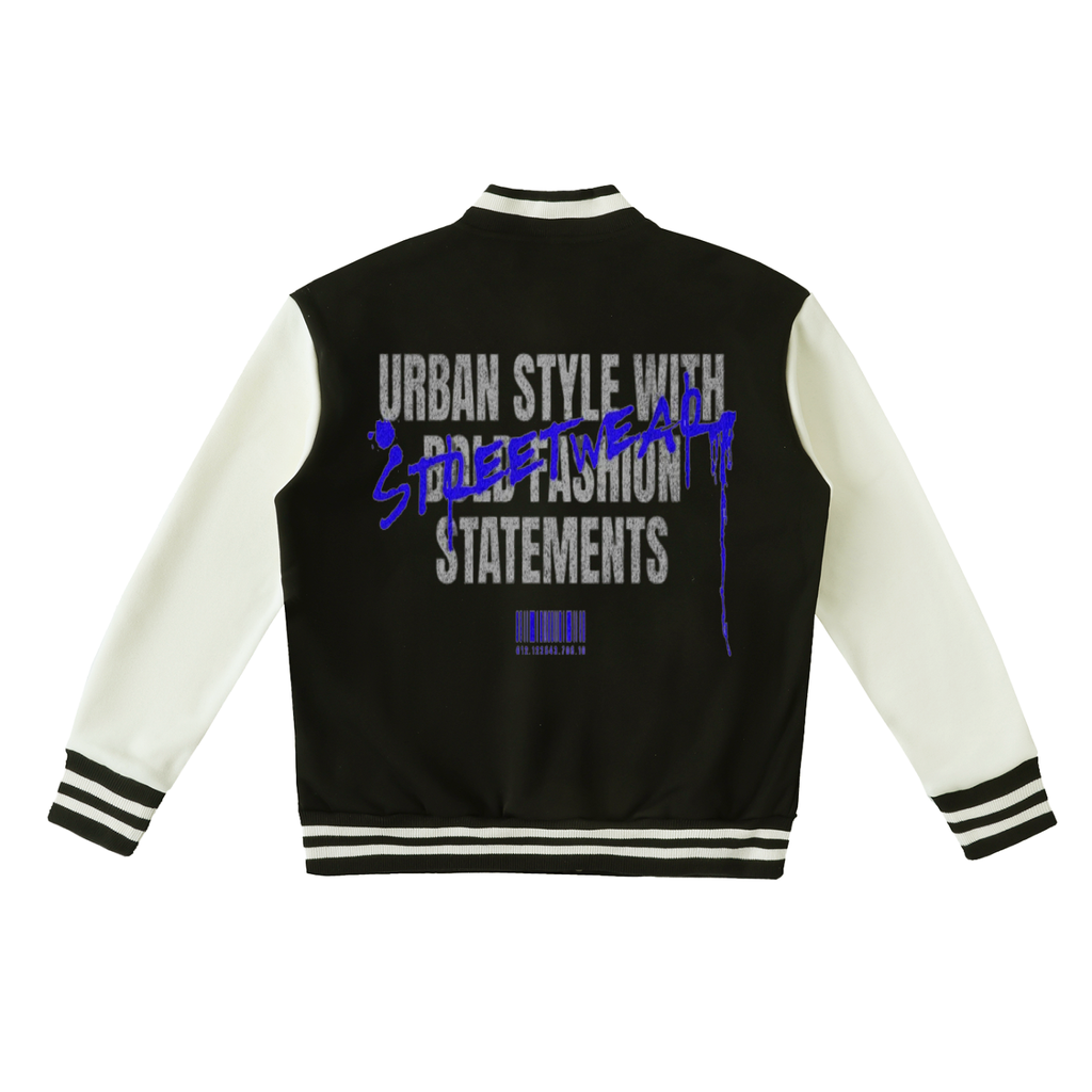 Two-Tone Fleeced Varsity What Wee Wear Jacket