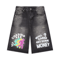 Men’s Vintage Paint Splatter Baggy Denim Jorts