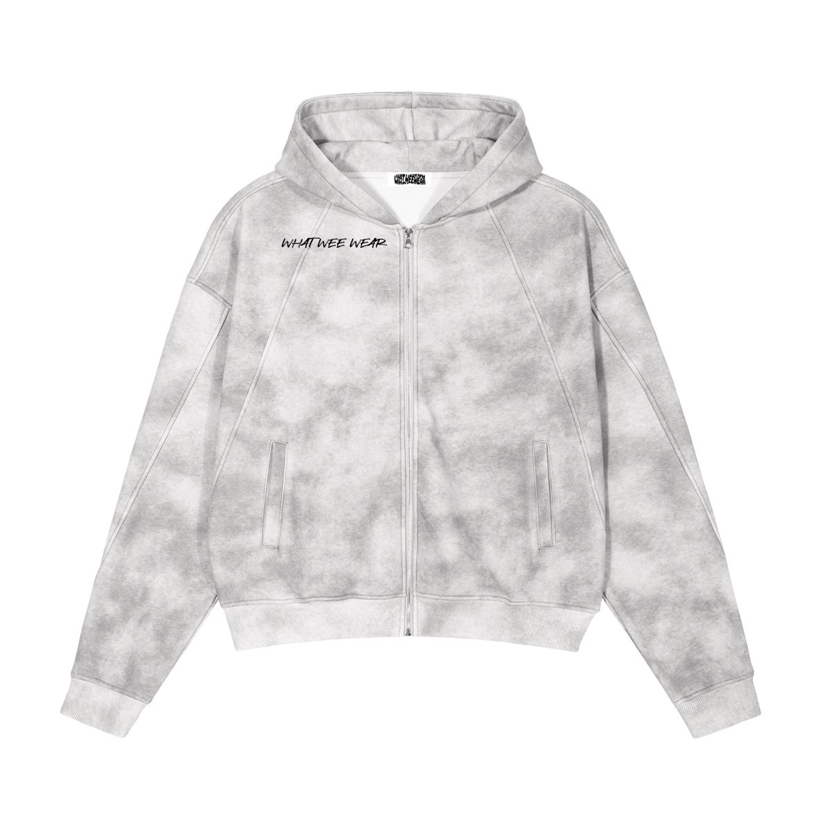 Dirty Washed Zip-Up Fleece What Wee Wear Hoodie