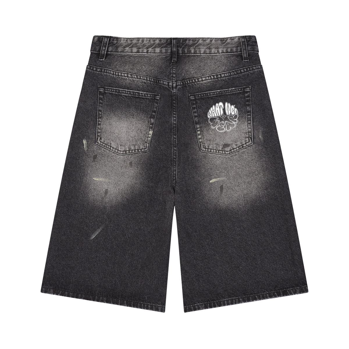 Men’s Vintage Paint Splatter Baggy Denim Jorts
