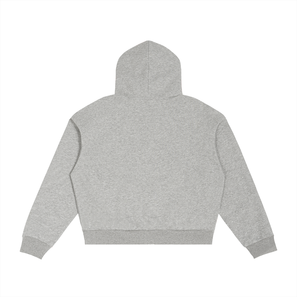 Contrast Plaid Boxy Zip What Wee Wear Hoodie