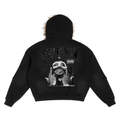 Sun Fade Boxy Detachable Fur Hoodie
